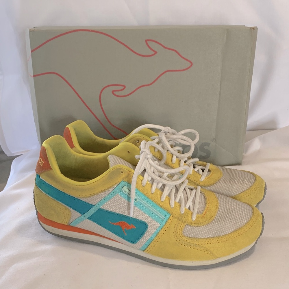 kangaROOS Yellow Orange and Blue Sneakers